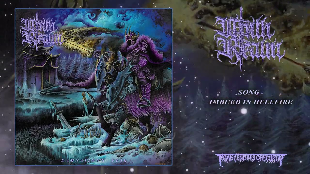 Ninth Realm'in Imbued In Hellfire resmî video karesinde alevler içindeki iskelet figürü