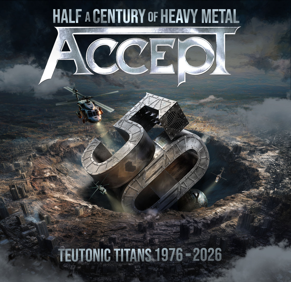 Accept'in Teutonic Titans 1976-2026 albüm kapağı